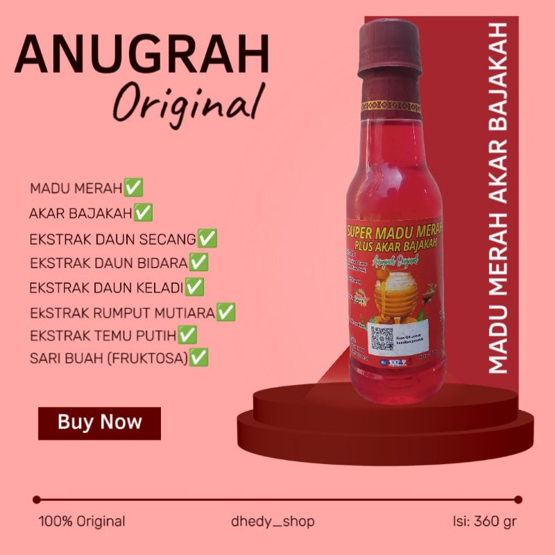 

Anugrah Original Super Madu Merah Plus Akar Bajakah 360 gr