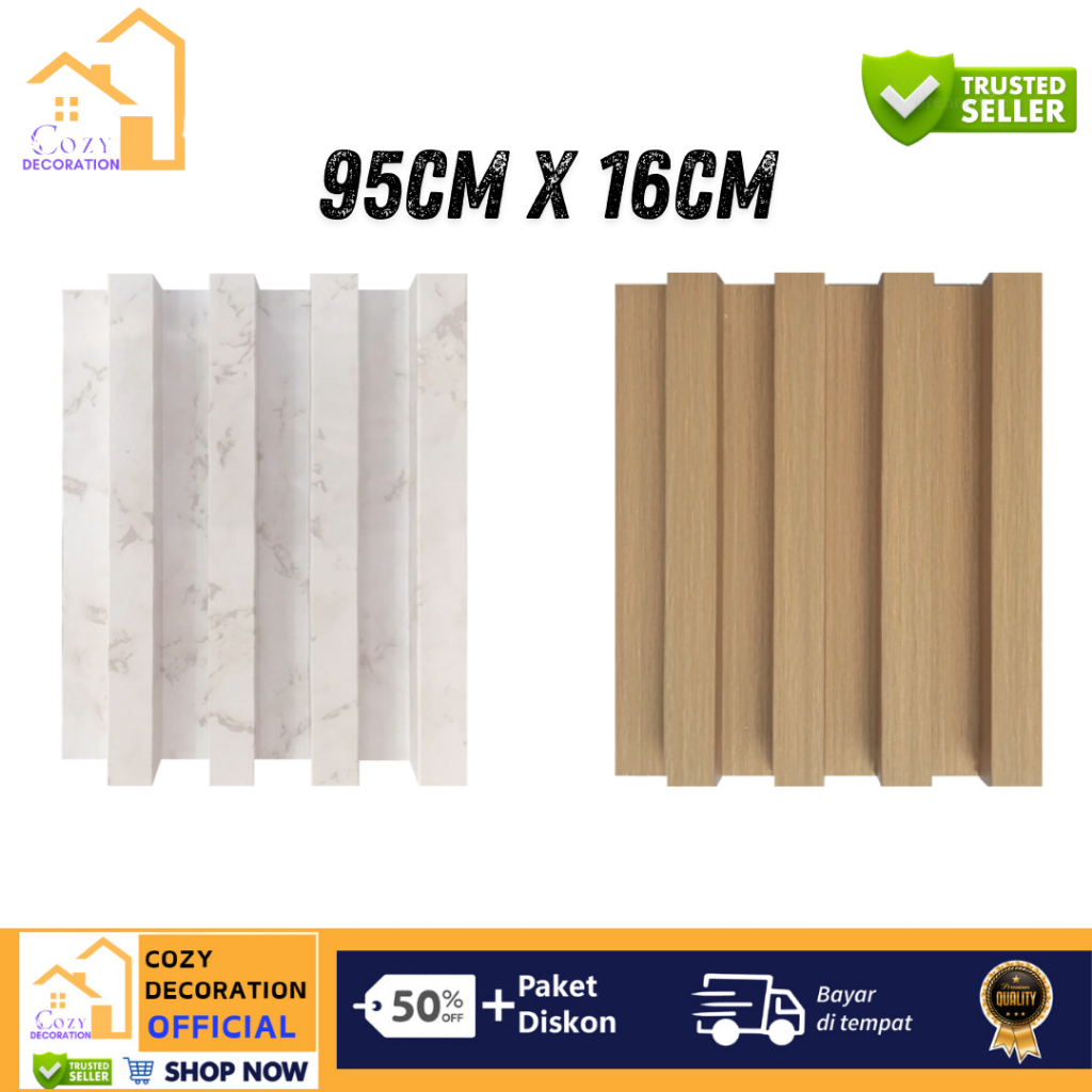 [ PROMO ] WALL PANEL WPC 95 CM AESTHETIC | WALL PANEL 3D | WOOD PANEL PVC HIGH QUALITY | PREMIUM | W