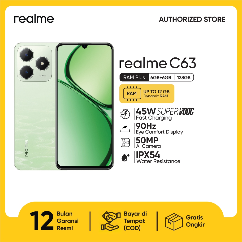 realme C63 6GB+6GB* | 128GB NFC | 45W Fast Charge| 5000mAh Durable Battery | AI Boost Engine | 90Hz Eye Comfort Display | 50MP AI Camera-3