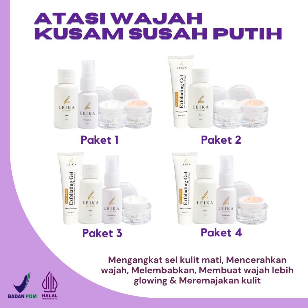 PAKET 4in1 Pemutih Wajah Bpom Pemutih Muka Cepat Pemutih Wajah Pria Pemutih Wajah Wanita Cream Pemut