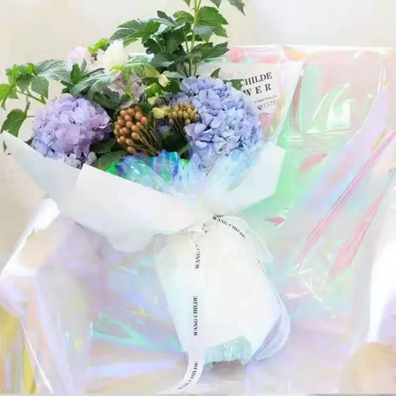 

kertas bucket hologram ukuran 58 x 58 cm