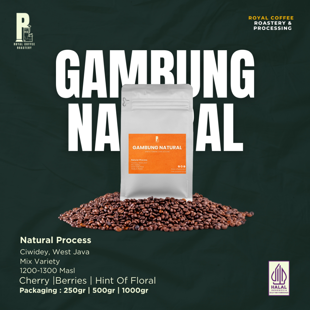 

Single Origin Arabica Coffee Natural Process Gambung Ciwidey West Java | Single Origin Kopi Arabika Gambung Ciwidey Jawa Barat Proses Natural | Royal Coffee Roastery