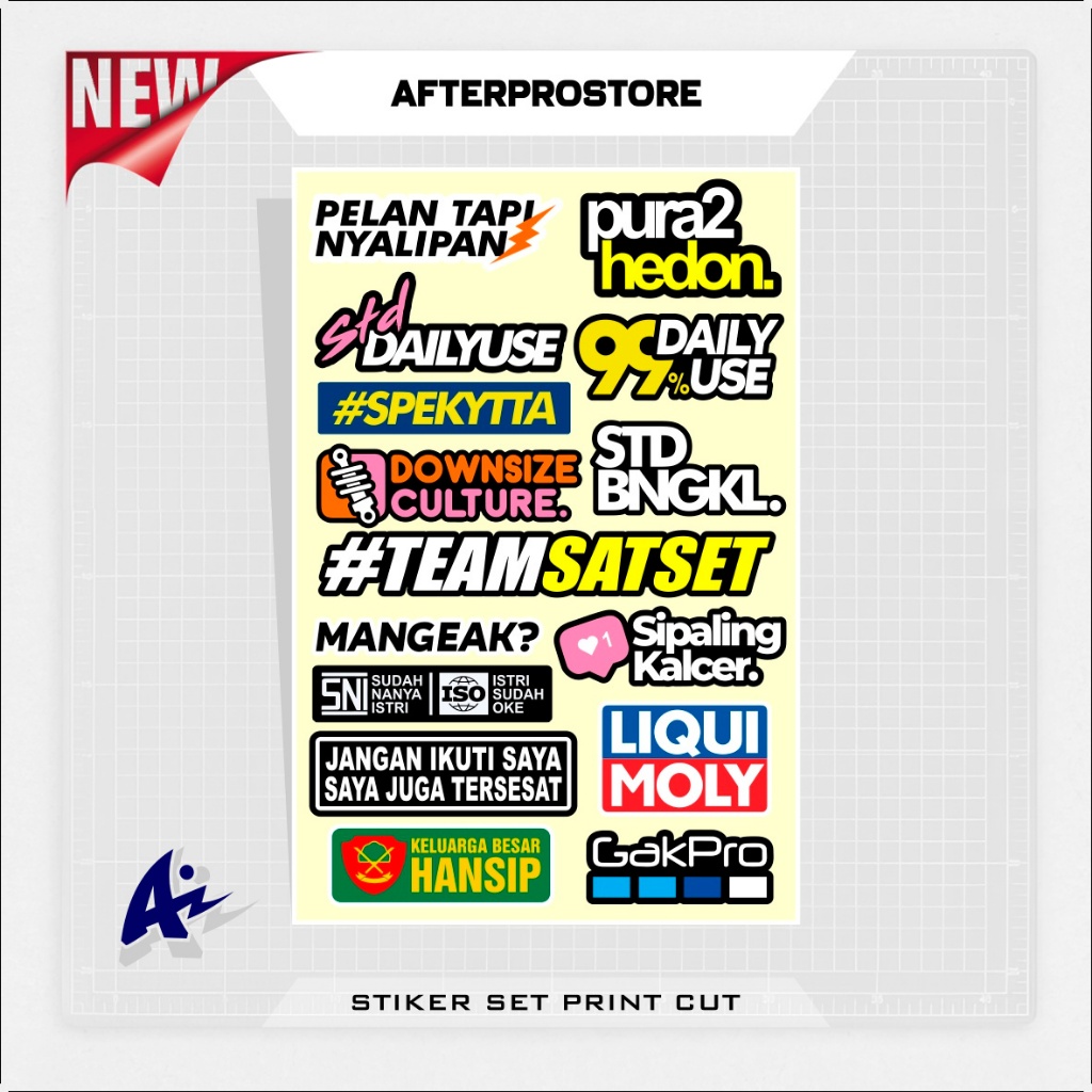 

STICKER PACK VINYL / MOTIF KATAKATA / STIKER SET / HP LAPTOP / HELM / BRAND / INTIP / WATERFROOF