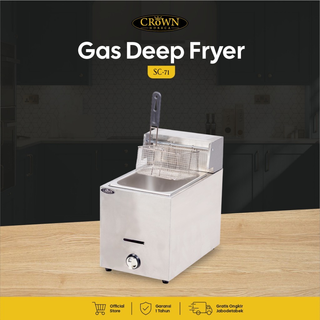CROWN Gas Deep Fryer SC-71 - GARANSI RESMI