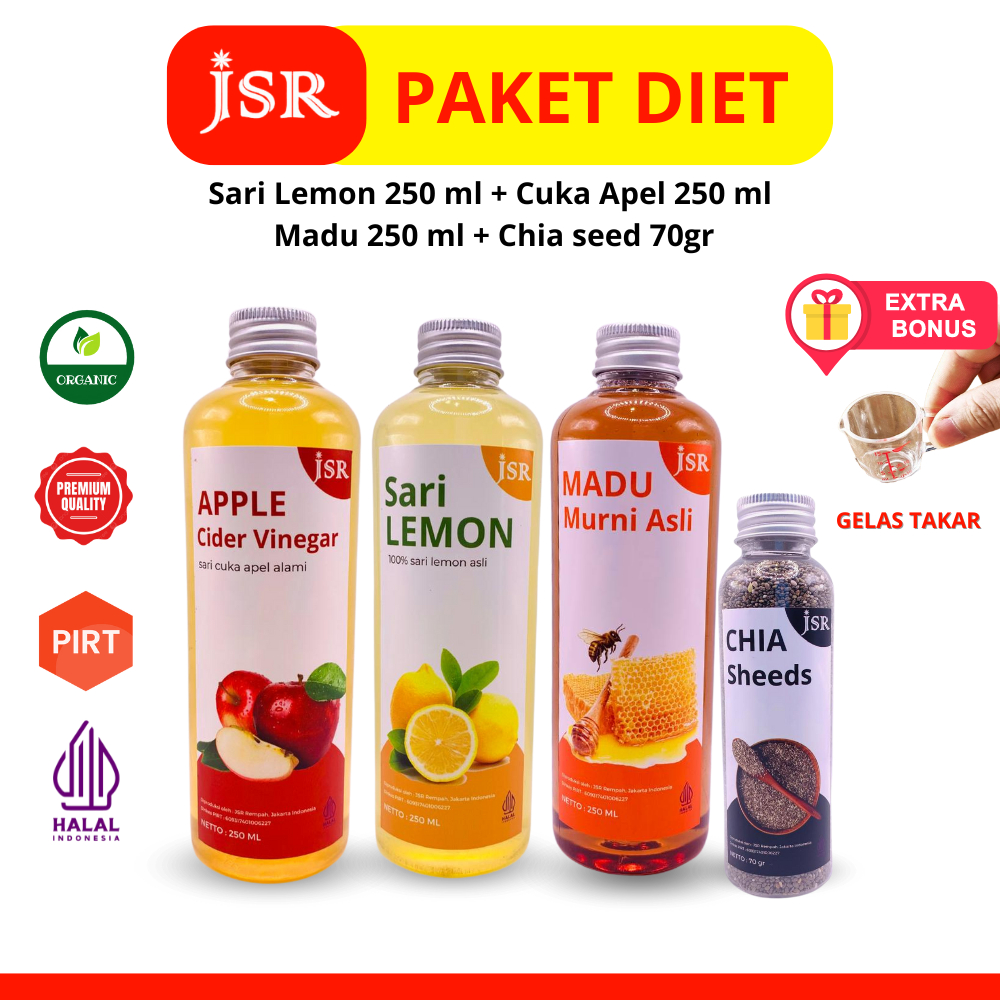 

BUNDLING DIET 1/PAKET DIET HEMAT 250 ML/CUKA APEL/SARI LEMON/MADU ASLI/CHIA SEEDS