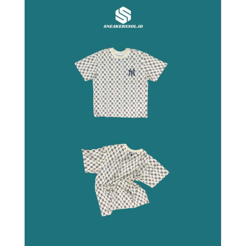 MLB NY Yankees Monogram Full Print Tee White