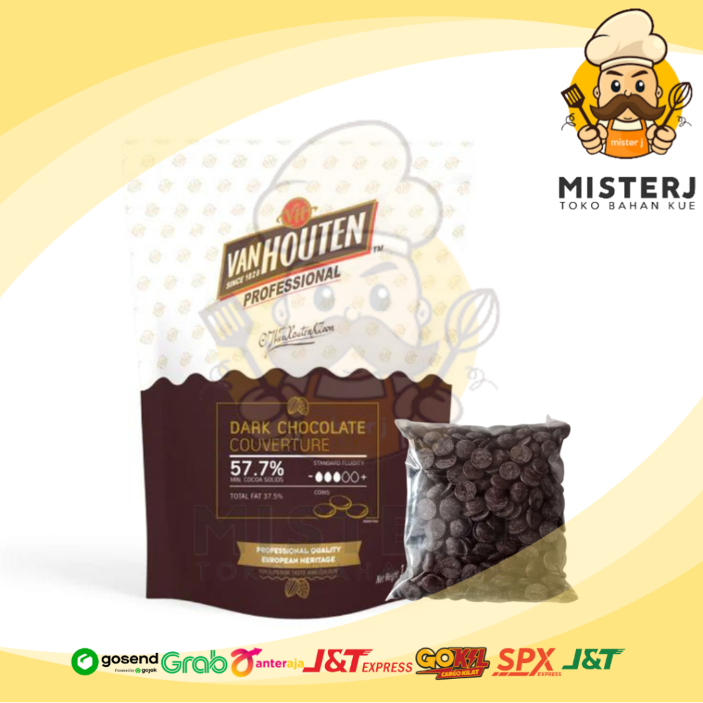 

Van Houten Couverture Dark Chocolate 57.7% Coins | 250 Gram | 500gr | Kemasan Repack | Van Houten Couverture Coins | Dark Chocolate