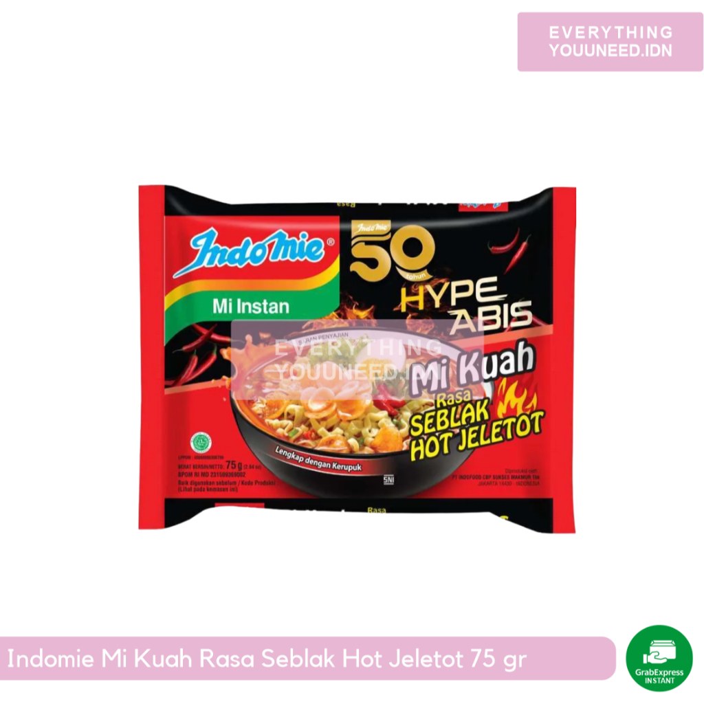 

Indomie Mi Kuah Hot Seblak Jelatot 75G