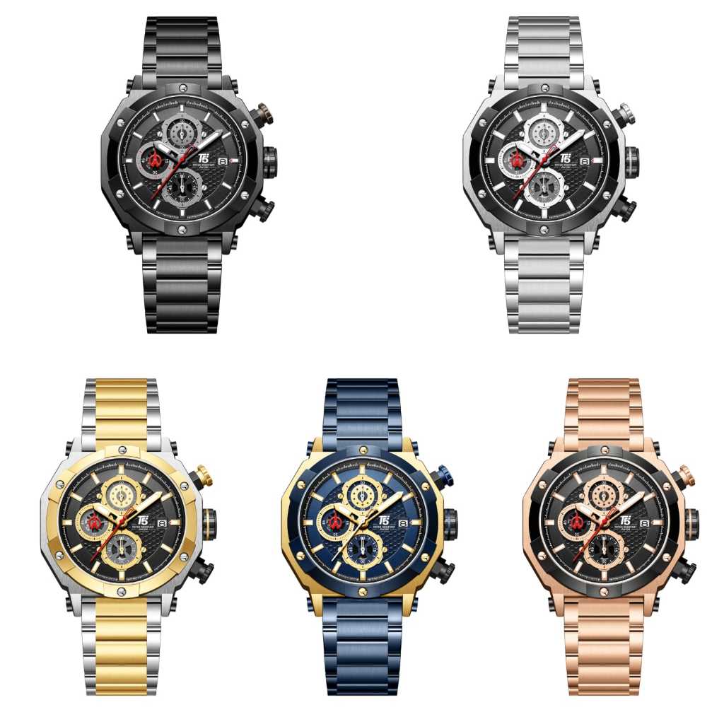 JAM TANGAN ANALOG CHRONOGRAPH T5 H 4111 ORIGINAL BERGARANSI WATER RESISTANT