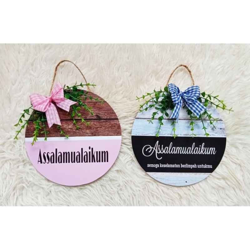 Hiasan dinding bulat hanging door hiasan pintu Assalamualaikum