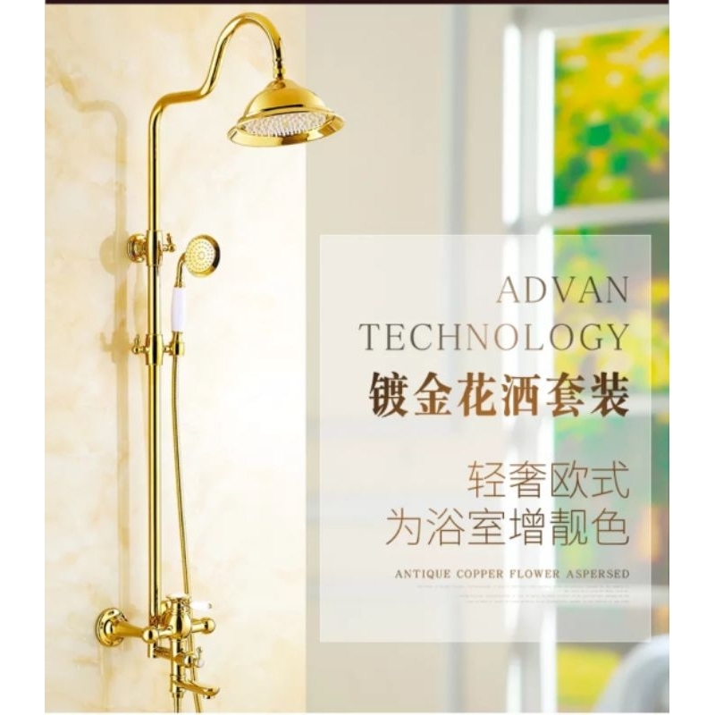 Shower Tiang GOLD CLASSIC Kuningan Shower Set/ Shower Columne Rose Gold Classic
