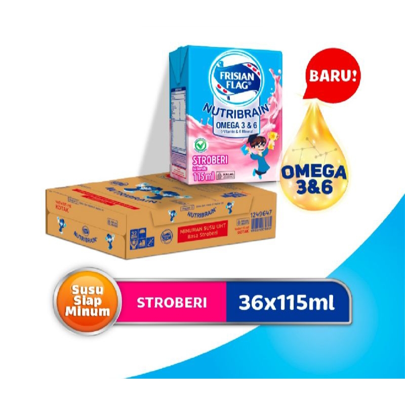 

Frisian Flag Omega Susu UHT Strawberry 115ml Isi 36