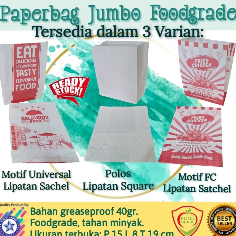 

Sale Gila Kantong Makanan Paperbag Jumbo Foodgrade 5pcs