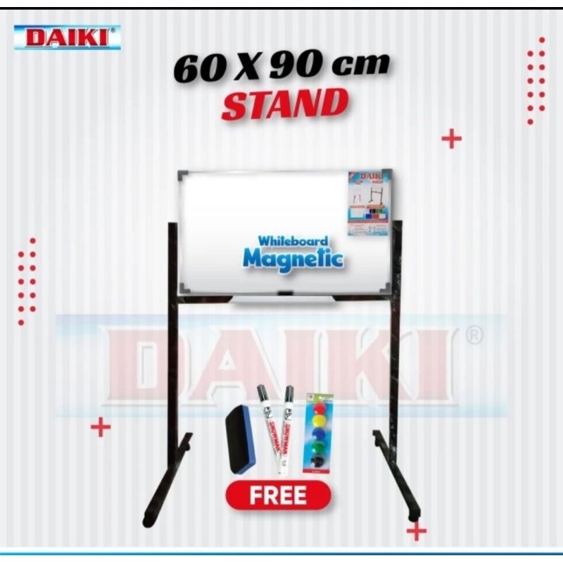 

Daiki White Board Double Face Stand Magnetik 60 x 90 cm.