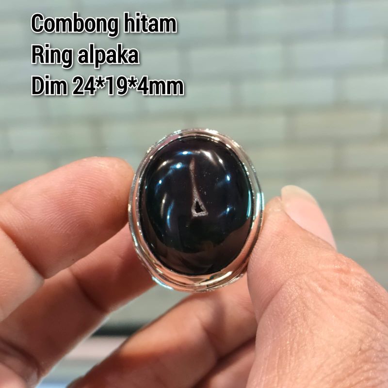 CINCIN BATU COMBONG HITAM RING ALPAKA