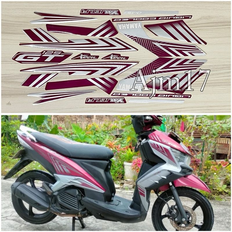 STIKER STRIPING MOTOR XEON GT 2014 UNGU SILVER