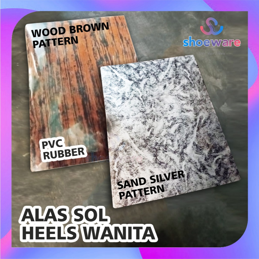 Alas sol lembaran karet PVC heels pantovel wanita