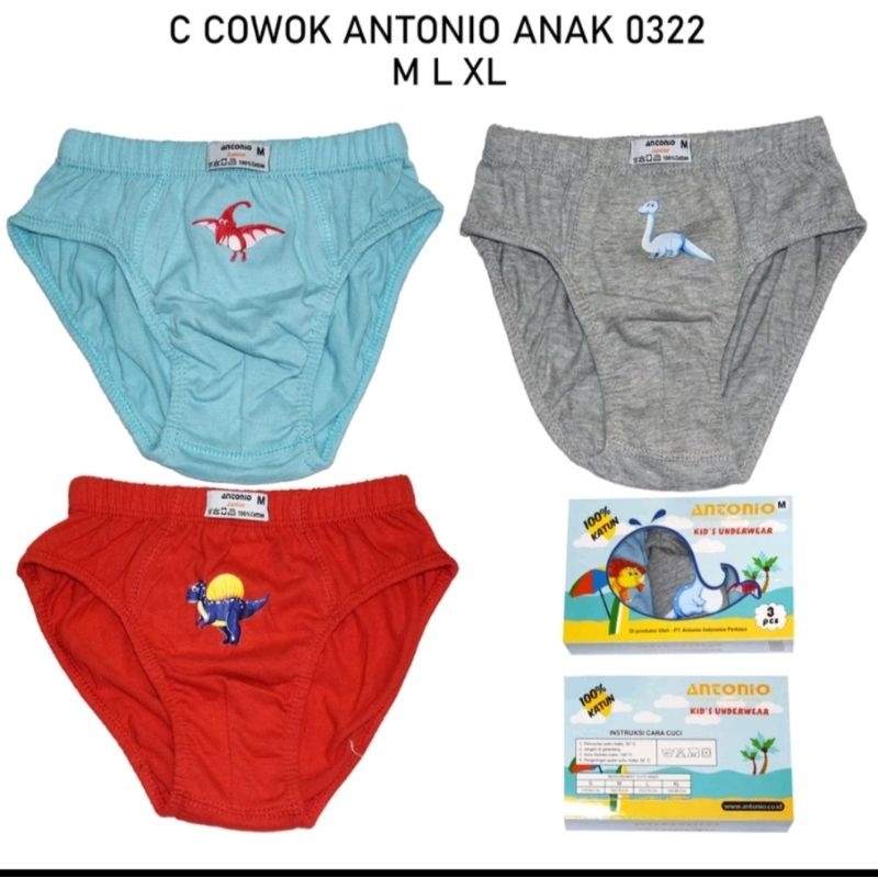 3Pcs Celana Dalam Anak Kasogi Celana Dalam Anak Antonio CD Kasogi Pro Kids CD Antonio Kids