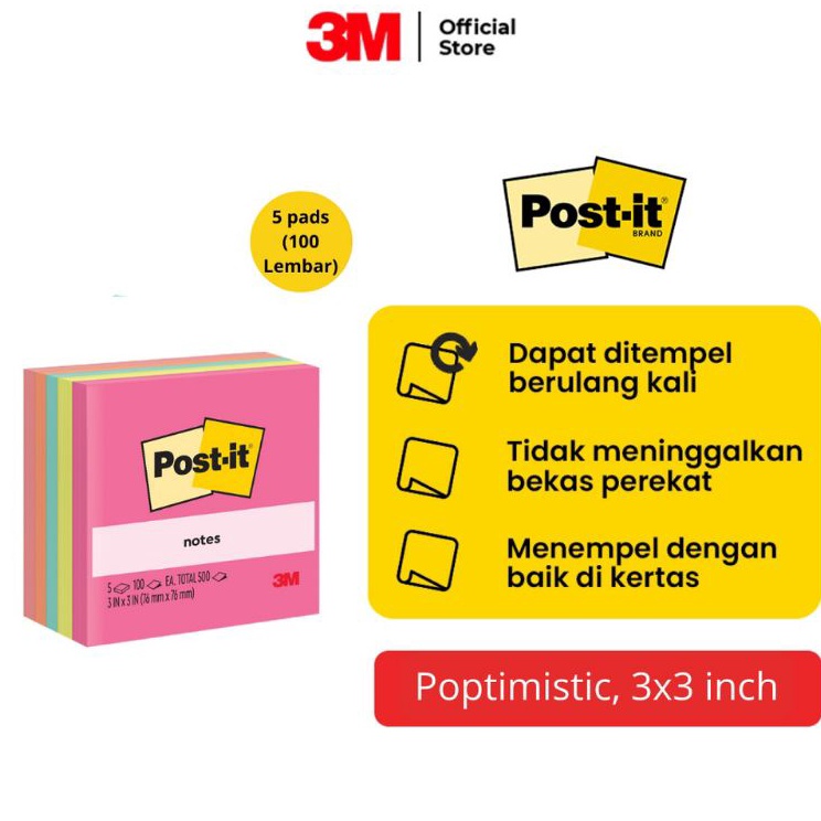

Memo stickSticky notePosIt 654 3M warna 1pak5wrn