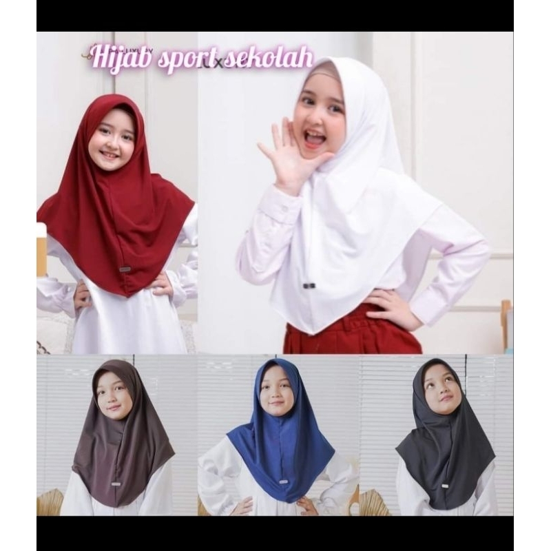 hijab anak sekolah hijab sport bahan Jersey zoya
