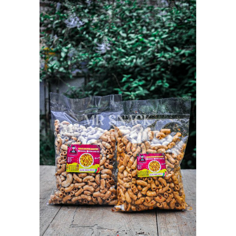 

[Bundling 250g] Makaroni Pipa Bantet (Makaban) Kriuk & Renyah, 250g Pedas & 250g Original