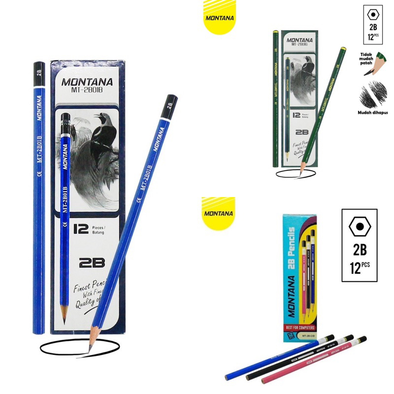 

KUL 6D Pensil 2B Montana Atk Pencil / Pensil Montana Mt2b01-B / 2g Murah Montana MT2B01-B / 2B