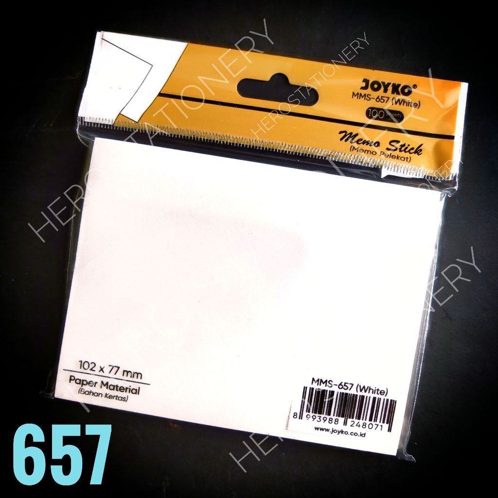 

Memo stick kertas sticky note joyko putih polos MMS-657