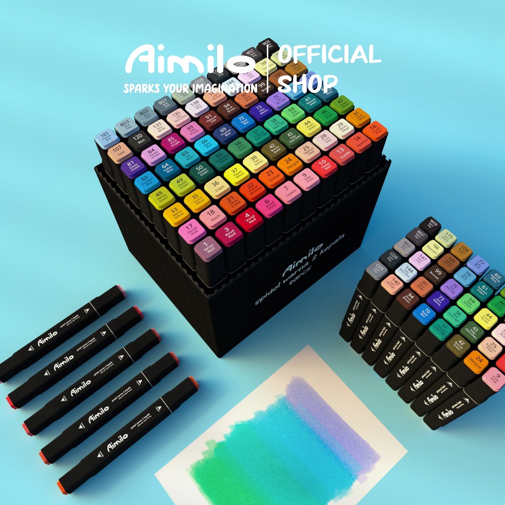 

Pasti Tertarik READY Aimilo Spidol Warna Warni 1 Set Sketch Marker 2 Tip Touch Marker 4868 Warna