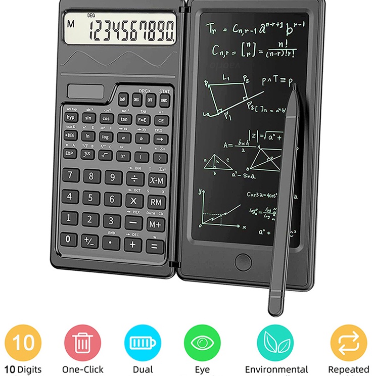 

2 IN 1 Kalkulator Ilmiah Energi Surya Dapat Dilipat Tablet Tulis LCD 6 Inci Bantalan Gambar Digital Grafik Dengan Pena Stylus Tombol Hapus Untuk SekolahPerguruan TinggiKantorBisnisPenelitiSiswaGuru Scientific Calculators Writing Tablet