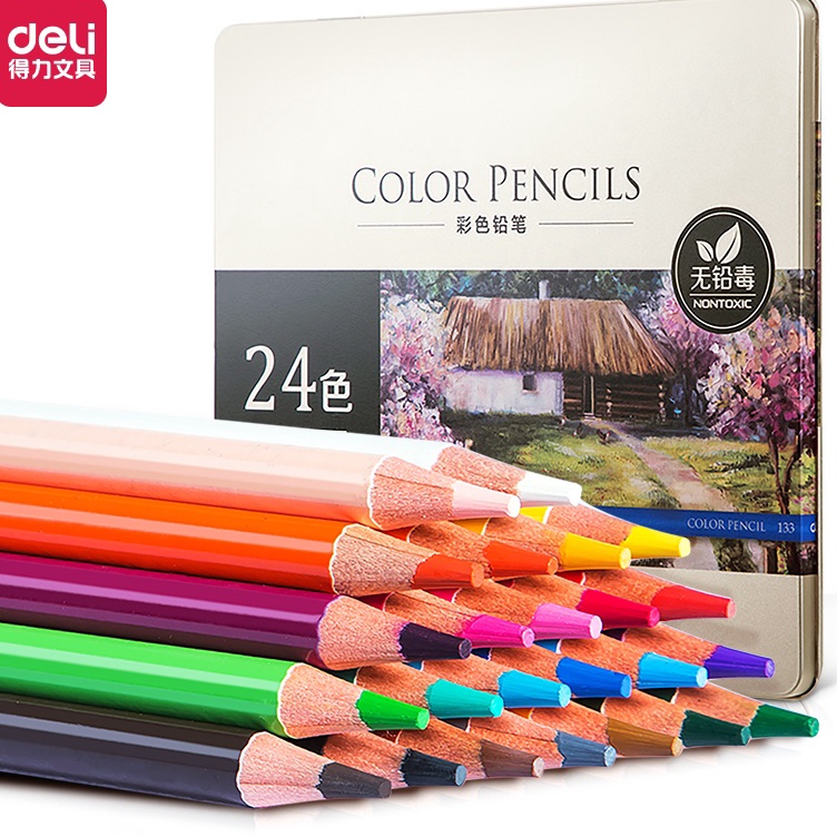 

Diskon Deli Pensil Warna Minyak Oil Pencil Color HighGrade 24 Warna 6565