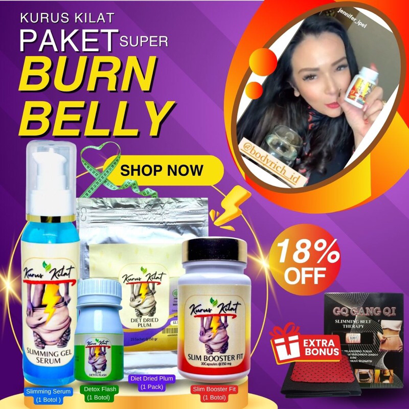 Paket Burn Belly Kurus Kilat Perut Buncit Pelangsing Obat Diet Herbal Ampuh Penurun Berat Badan