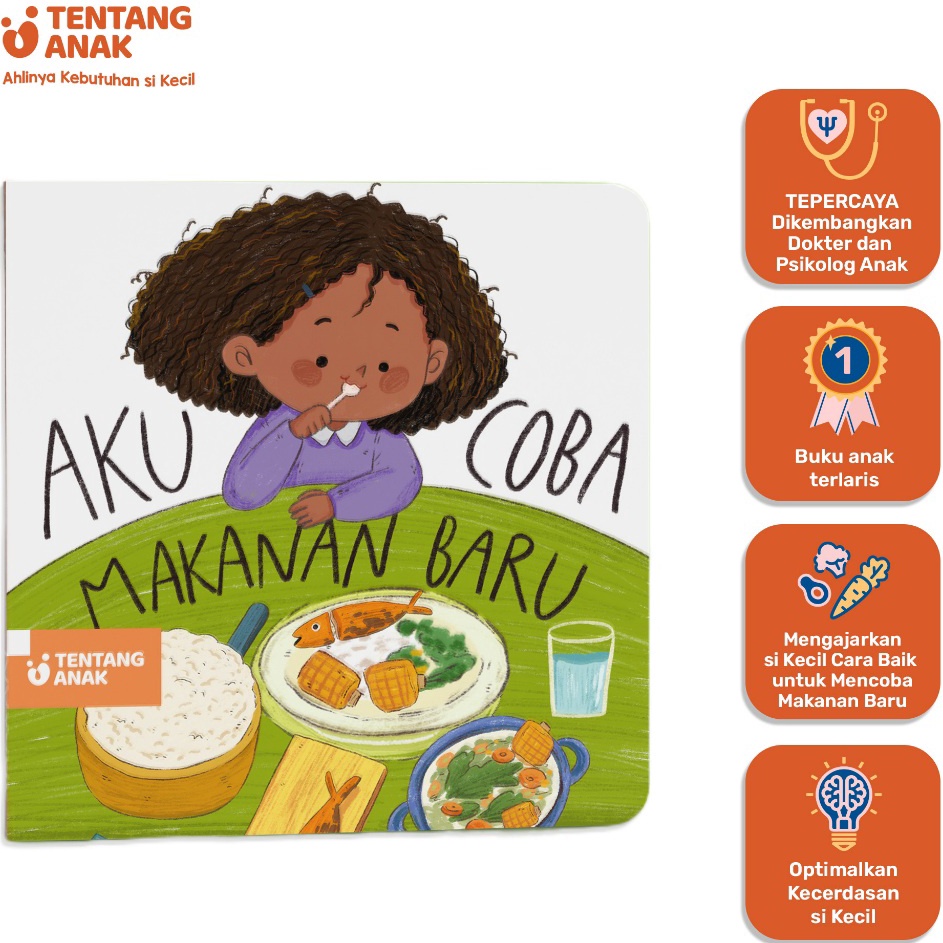 Tentang Anak  Boardbook Aku Coba Makanan Baru l Buku Cerita Anak Bergambar