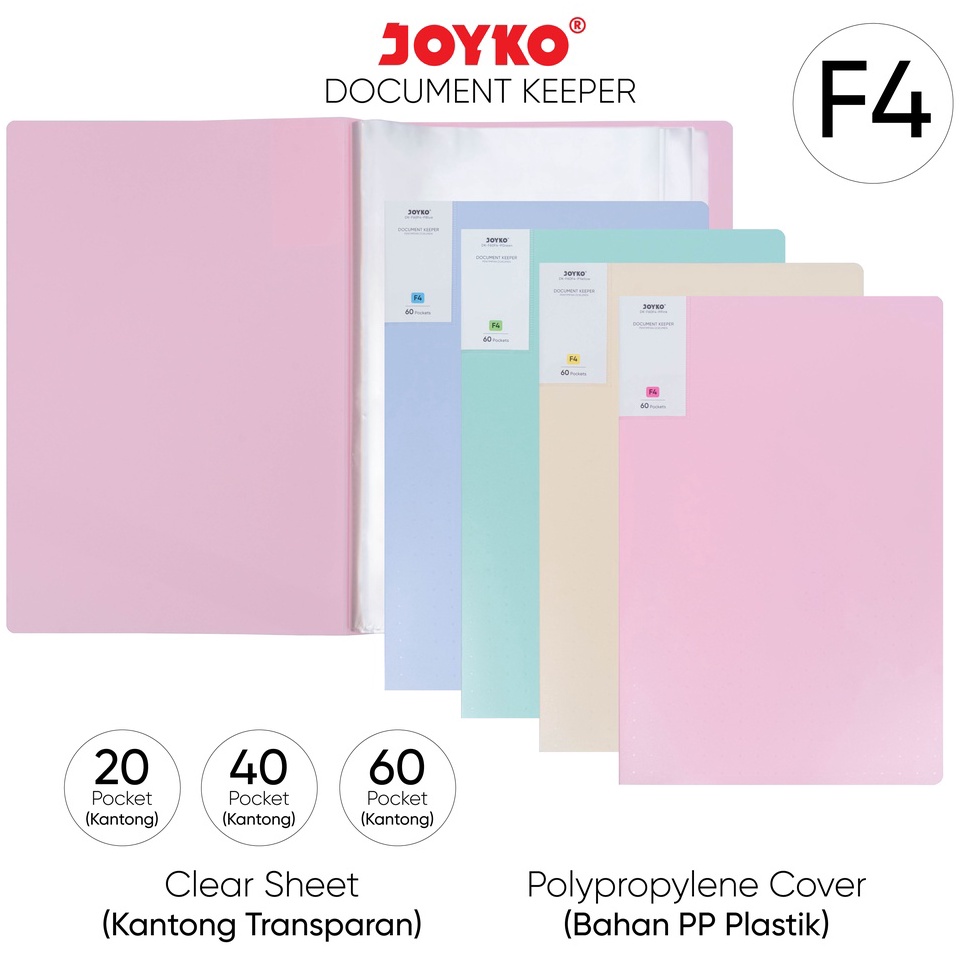 

Big Deal Document Keeper Clear Holder Map File Dokumen Folder Joyko F4 Pastel