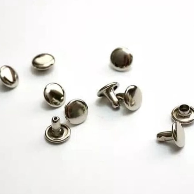 

Inovatif Paku Centang 8mm Paku Kelling Double Paku Rivet Centang Crome Paku Mata Itik Nickel set 8mm x 8mm Paku Tali Id Card Lanyard