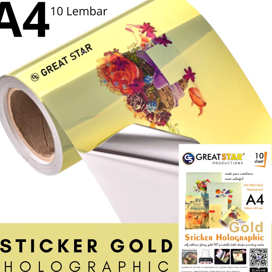 

Sale STICKER GOLD HOLOGRAFIC WATER PROFF A41 LEMBAR
