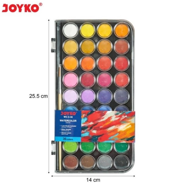 

Bestseller Joyko Watercolor Set Cat Air WC3 Isi 36 Warna