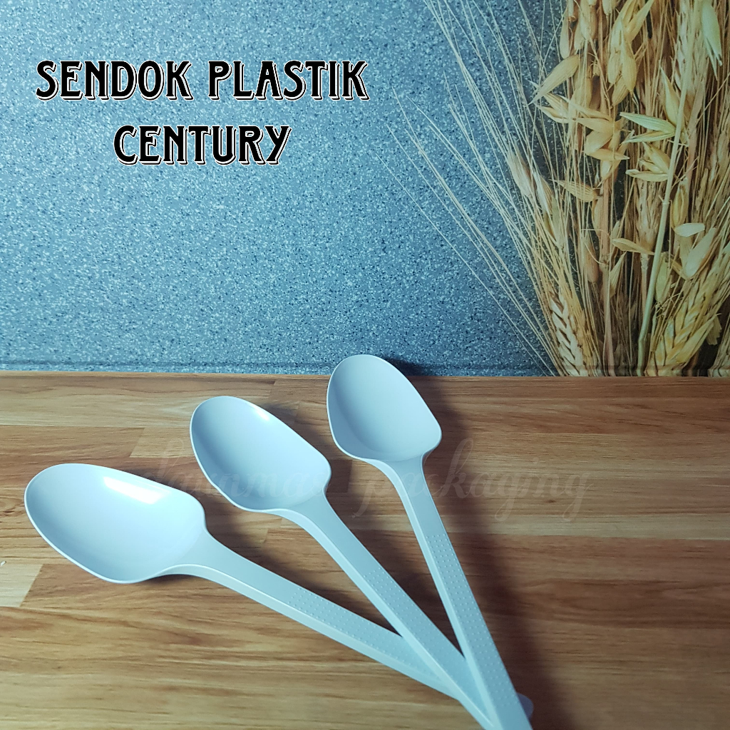 Sendok Makan Sendok Plastik Sendok Putih Century [100pcs]