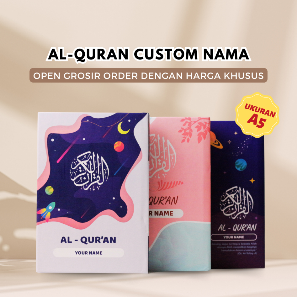 [Al-Quran Custom Nama Murah] Al Quran Terjemah A5 - Al Quran Tajwid - Al Quran Latin - Al Quran Non 
