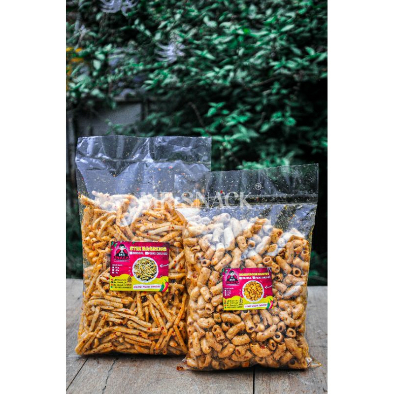 

[Bundling Campur 250g] Makaroni Pipa Bantet dan Stik Basreng Pedas Chili Oil, Enak, Gurih dan Renyah