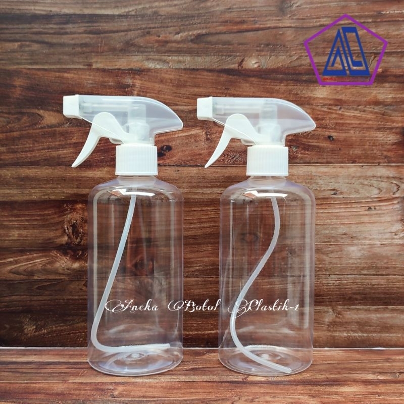 Botol Spray 500ml Br Kispray Bening - Botol Plastik 500ml - Botol Kispray Tutup Bening