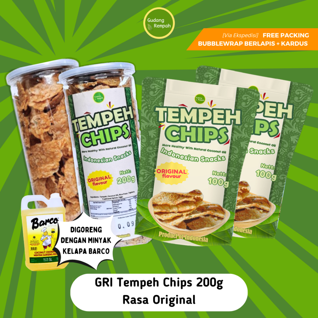 

Keripik Tempe Rempah Original Gurih - Lebih Sehat dengan Minyak Kelapa Barco