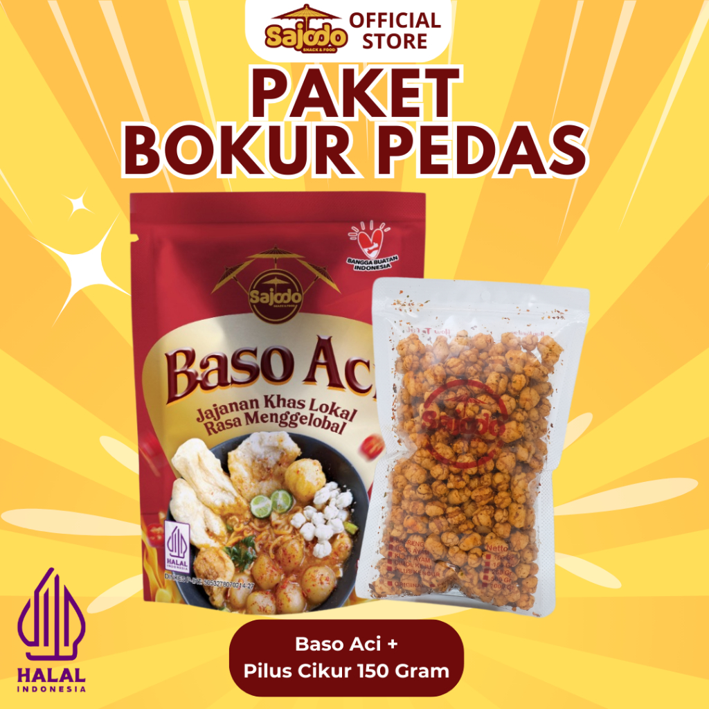 

SAJODO - PAKET CIAMIK BOKUR (BASO ACI 195 Gram & PILUS KENCUR PEDAS 150 Gram)