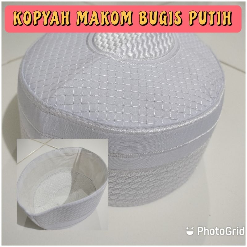 SONGKOK KOPYAH PECI MAKOM BUGIS PUTIH