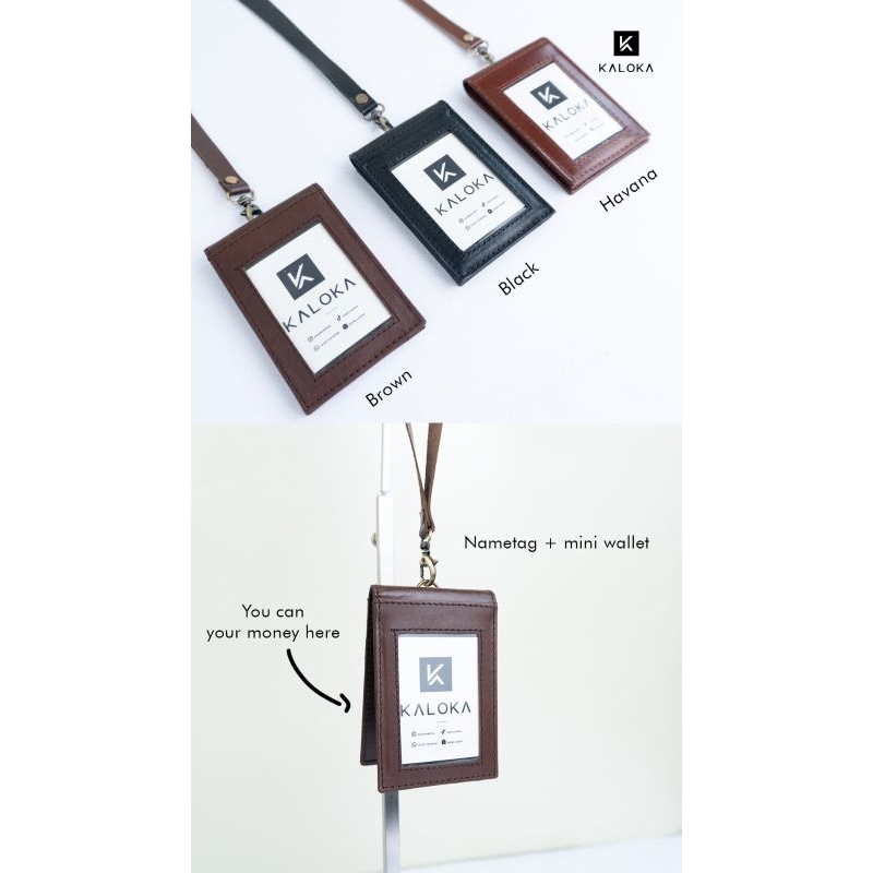 

MATTA NAMETAG ID CARD by KALOKA LEATHER - NAMETAG IDCARD KULIT HOLDER / LANYARD IDCARD HOLDER / GANTUNGAN FULL KULIT ASLI PREMIUM PULL UP