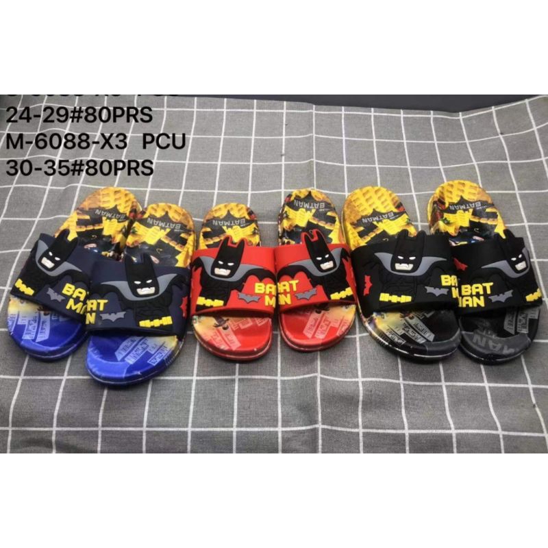 Sandal Selop Jelly Anak Laki Laki Karakter Batman Full Print Import 6088