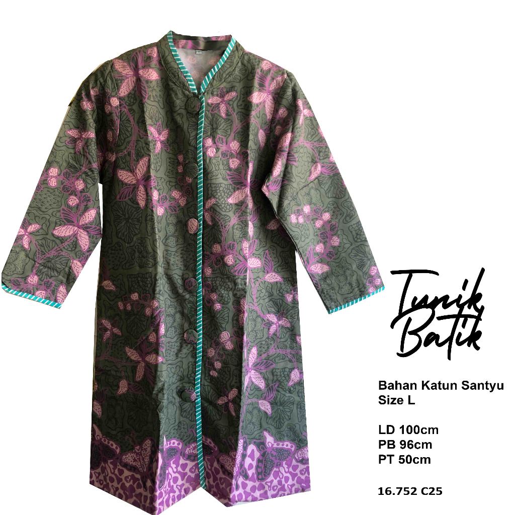 Tunik Batik Wanita - Atasan Batik - outfit batik kekinian terlaris - seragam batik premium - batik k