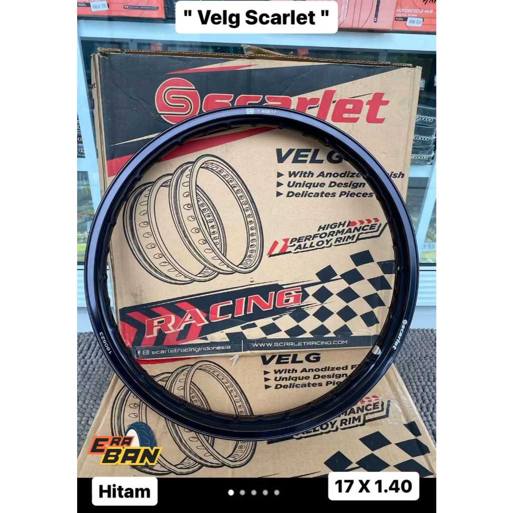 VELG SCARLET 140 RING 17 HITAM GLOSSY