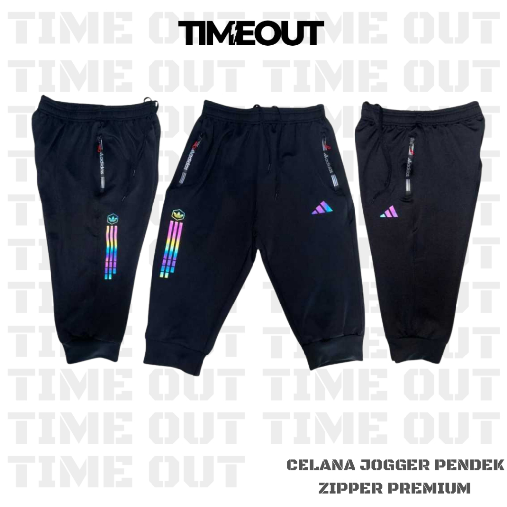 TIME OUT - Celana Training Jogger 3/4 Joger Pants Olahraga Premium Pria Wanita 7/8