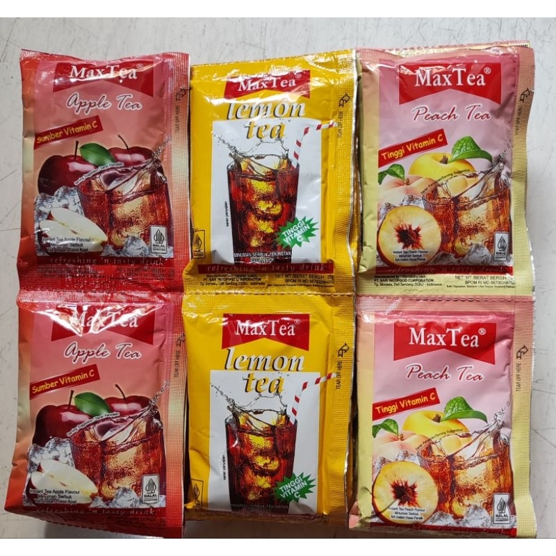 

Maxtea Lemon Tea, Peach Tea dan Apple Tea Max Tea [RENCENG]