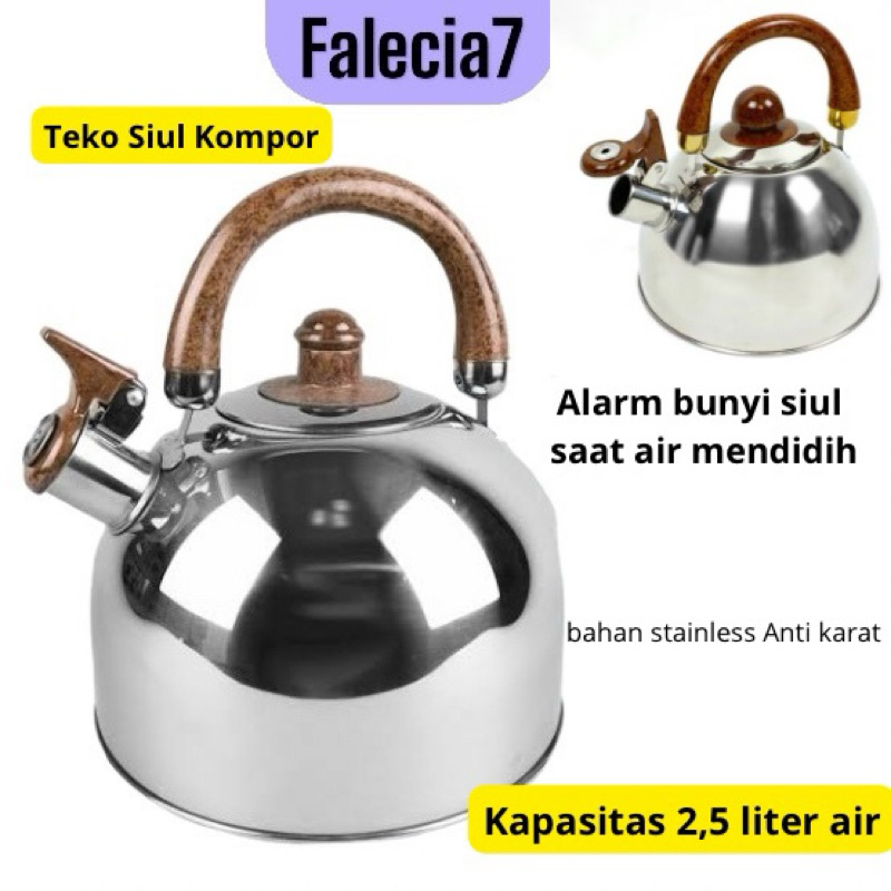 A5 Teko masak kompor Air Siul Stainless Steel Pemanas Air Pemasak Air Ceret Cerek